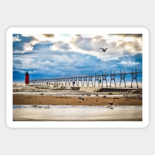 "South Haven Lighthouse" - South Haven, MI Sticker